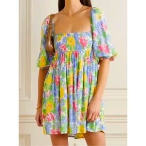 FAITHFULL THE BRAND | $189 Alina Puff Sleeve Floral Mini Dress, Size 8